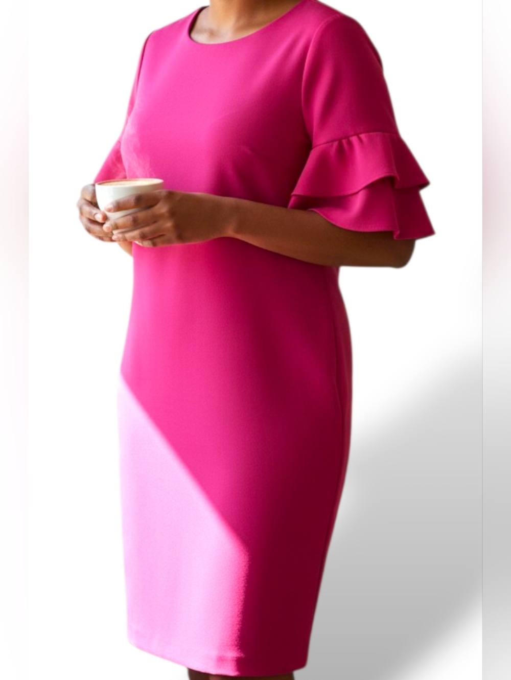 Calvin Klein Flutter Sleeve Sheath Dress